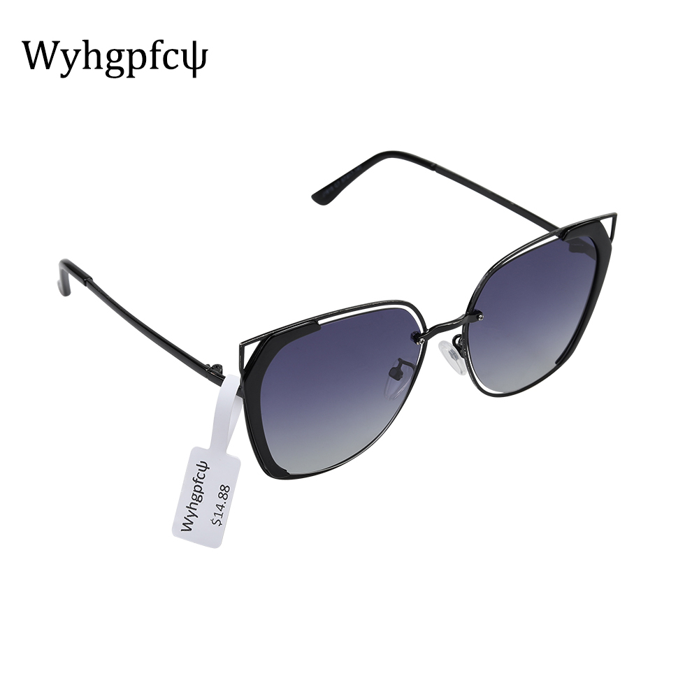 Women's Ultra-Light Metal Frame Cat-Ear Sunglasses (Black)