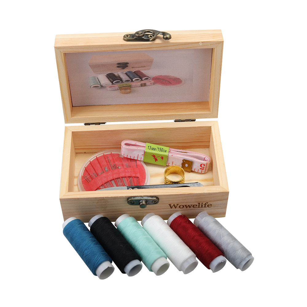 Wowelife Darning thread, Wooden Sewing Kit Box for Beginner, Women, Men.