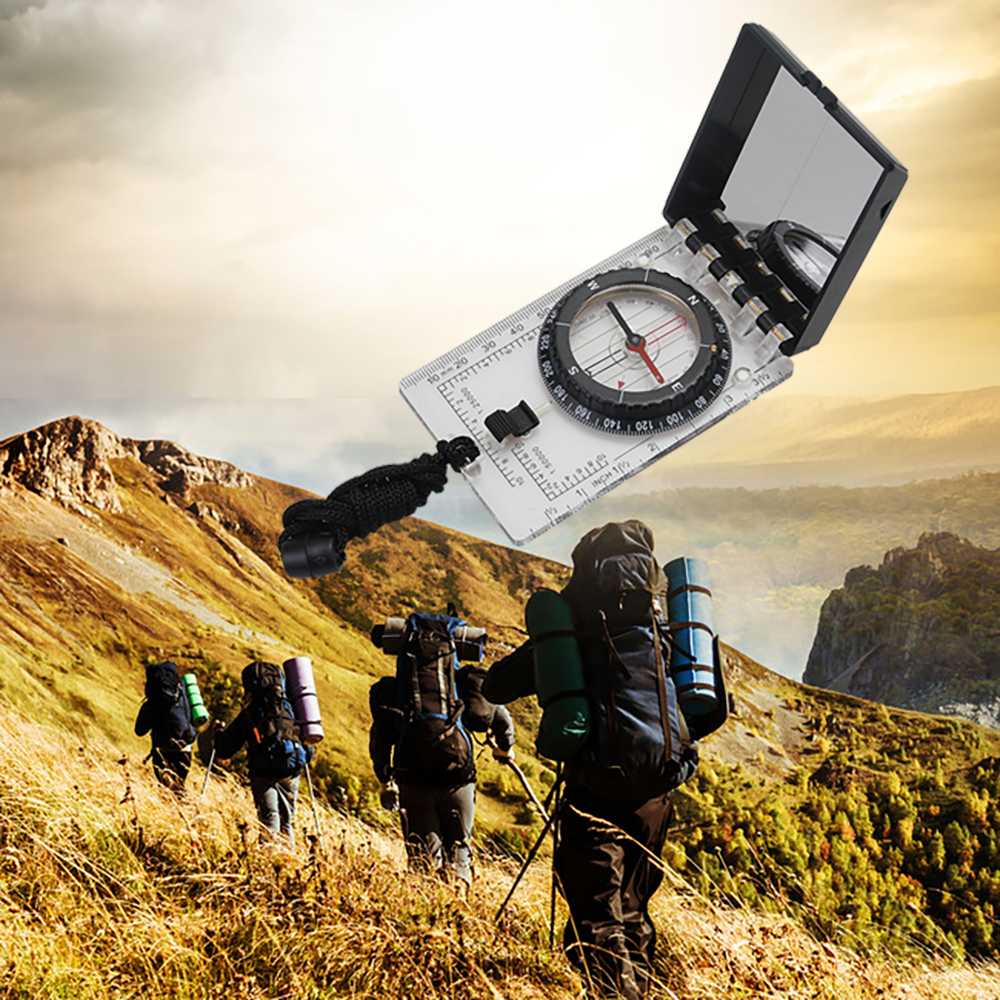 FUNTALKER Directional Compasses,Outdoor Portable Multifunctional Ruler compass with magnetic declination adjustment function.
