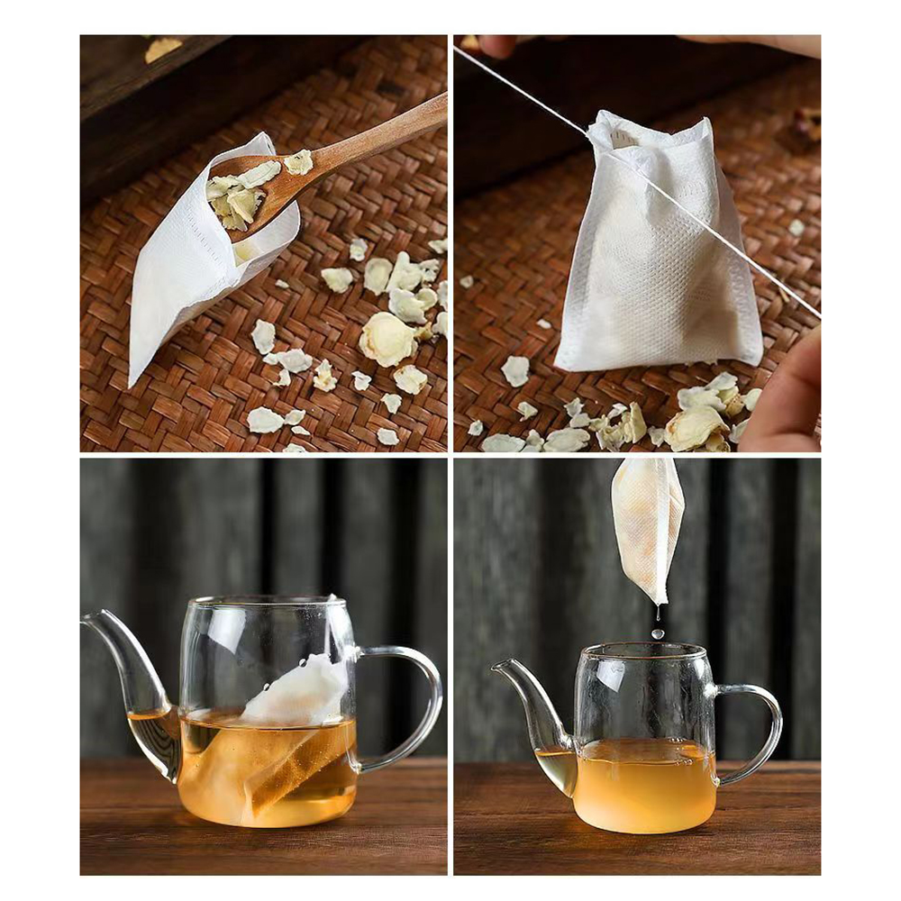 BlueSnail Disposable Tea infusers, 6x8cm Food-Grade Safe Tea Soaker with Drawstring.