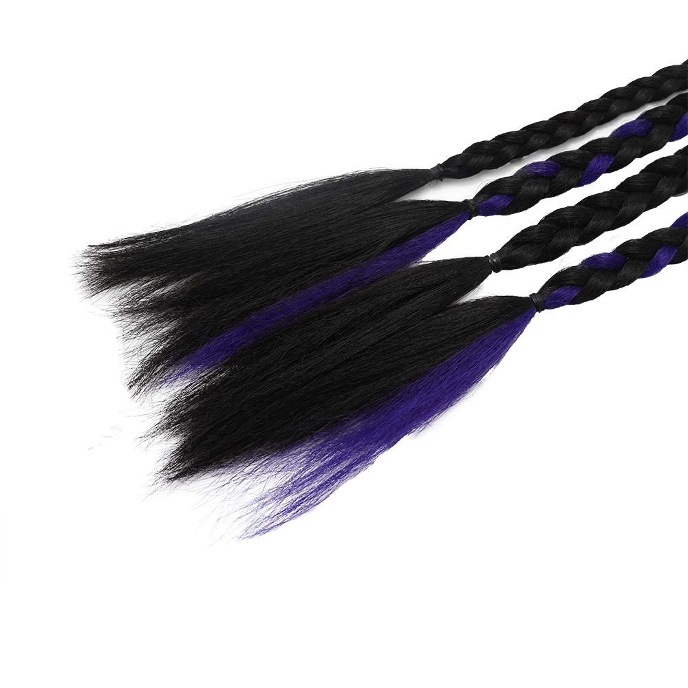 UMRHair Braid wig braid high ponytail four braid Fried Dough Twists braid purple