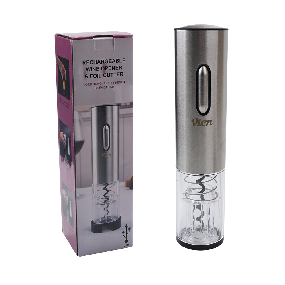 VLEN Electric Bottle openers, Rechargeable(Stainless Steel) Electric Wine Bottle Corkscrew Opener.