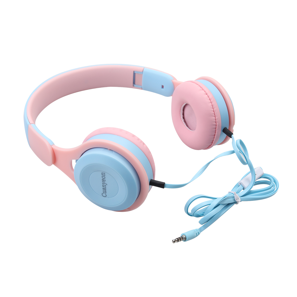 Cuanyeon Adult & Kids Wired Headphones with Microphone, Foldable Adjustable Stereo Headphones for Computer & Laptop.