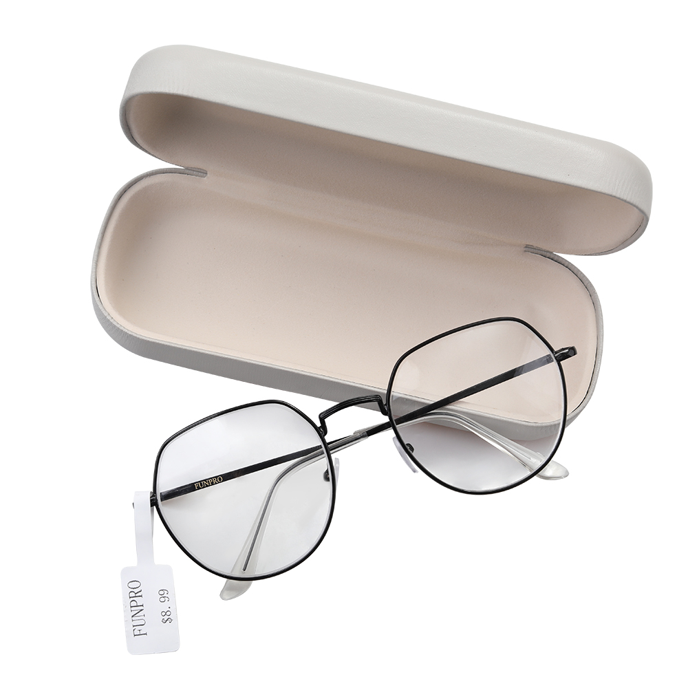 FUNPRO Glasses for both men and women, no degree glasses, fashionable to wear, can block radiation