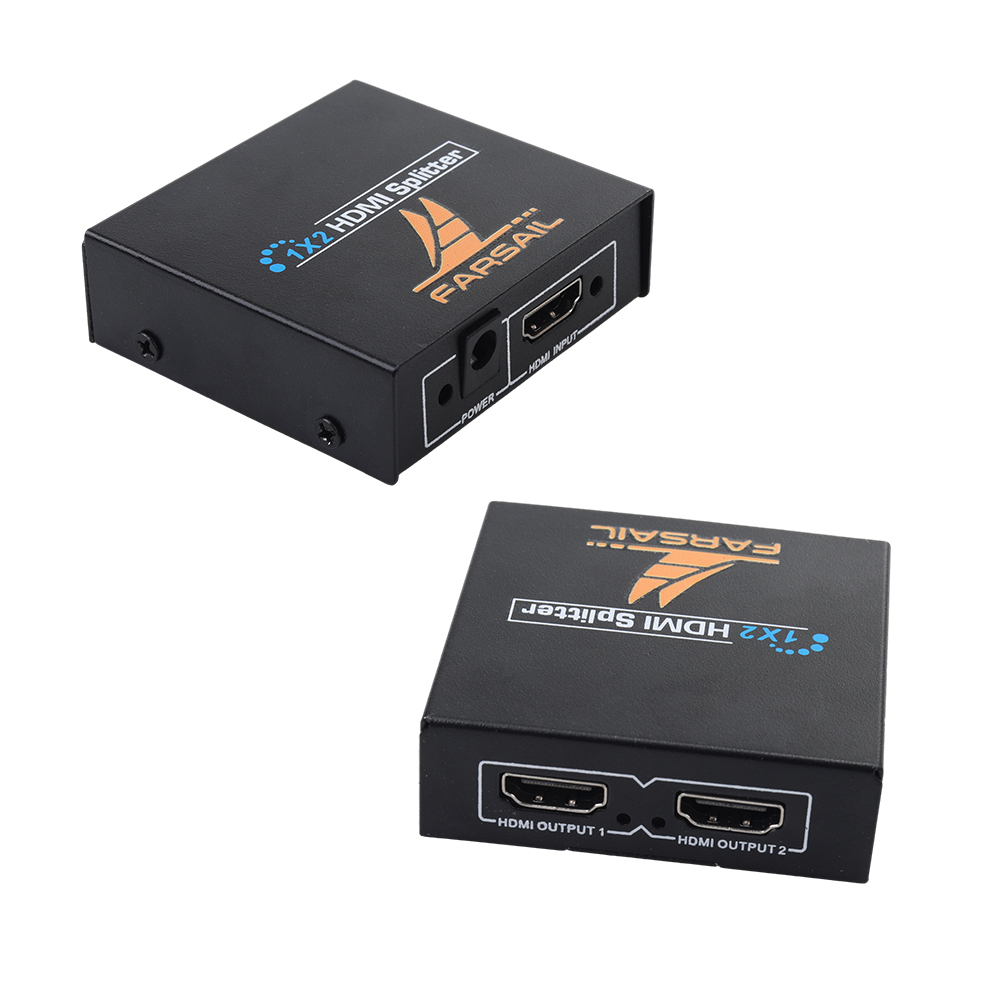 FARSAIL Signal Splitter,HDMI Signal Splitter 1 in 2 Out, 4K 3D 1080P HDMI Splitter 1x2 for MacBook, Xbox, PS3/4,DVD,Etc