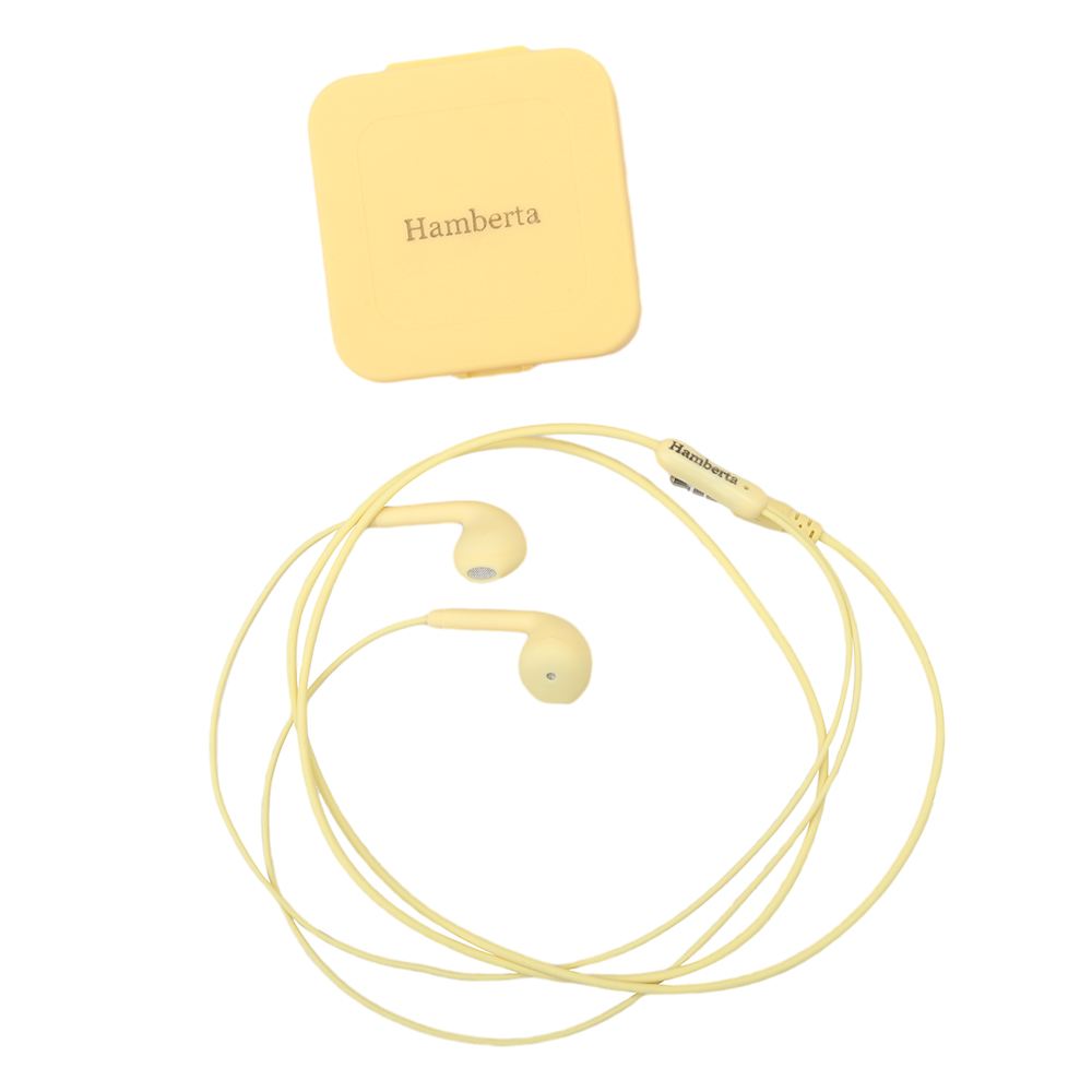 Hamberta Headphones,Wired Earbuds with Microphone&3.5mm Jack,In-Ear Headphones HiFi Stereo for for Phone PC laptop etc.