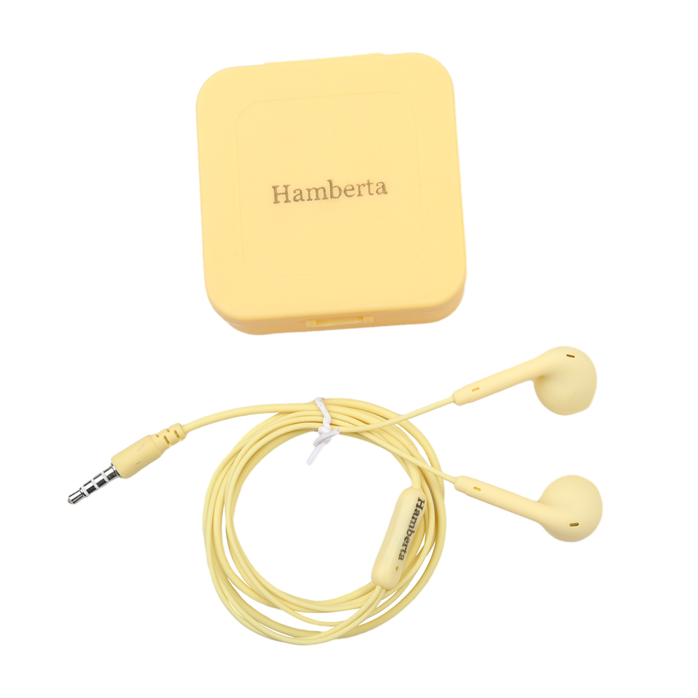 Hamberta Headphones,Wired Earbuds with Microphone&3.5mm Jack,In-Ear Headphones HiFi Stereo for for Phone PC laptop etc.