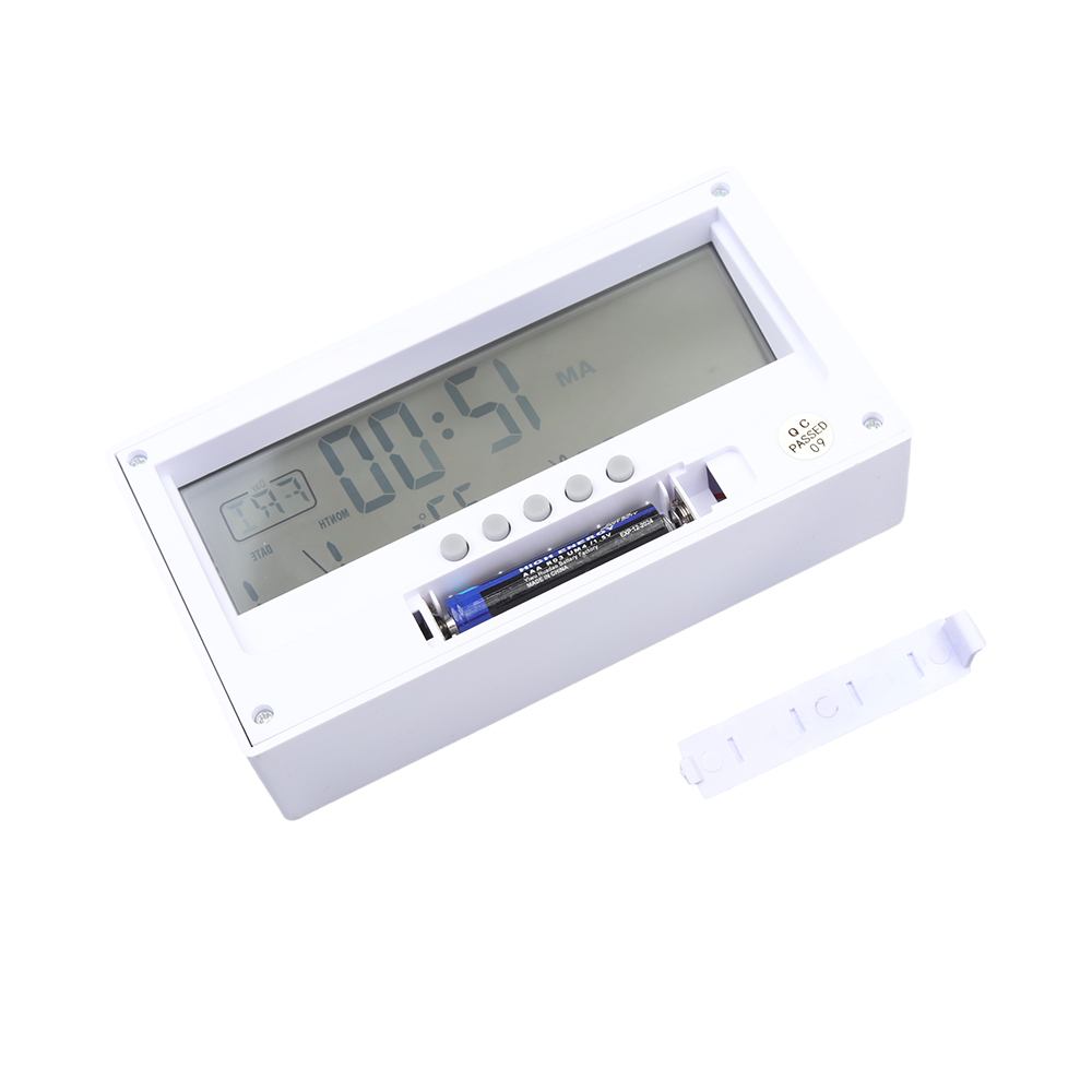 LIU JUN Alarm clock, weather clock, desktop digital minimalist alarm clock, student luminous transparent version