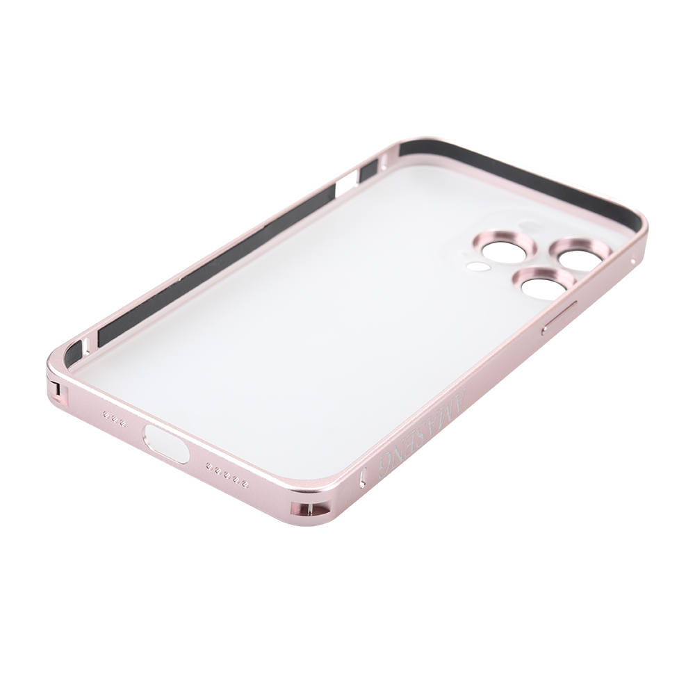AMASENG Smart phone case with metal border, transparent phone case, anti drop and wear-resistant phone case