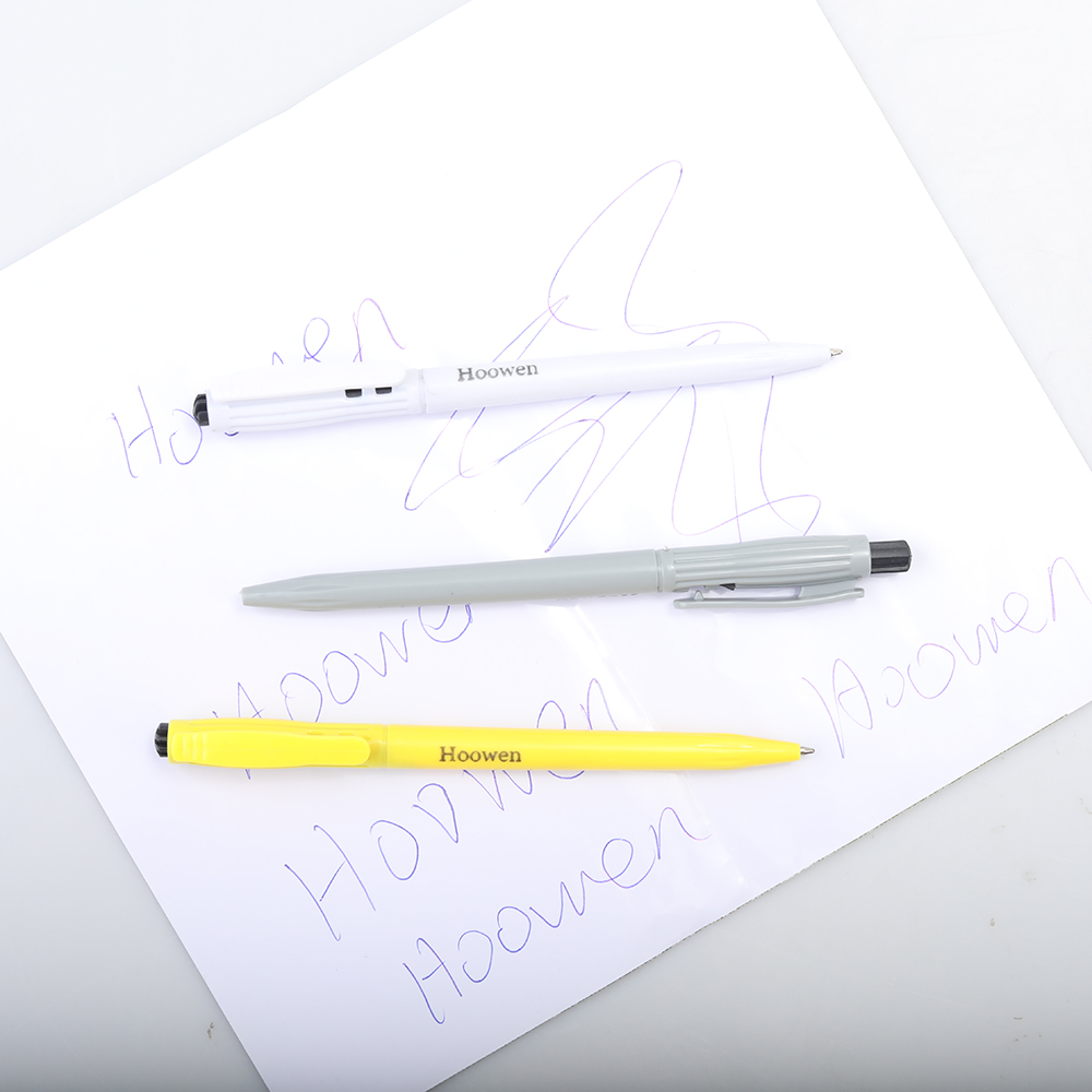 Hoowen Ball point pen, press type oil pen, blue refill, student specific ball point pen
