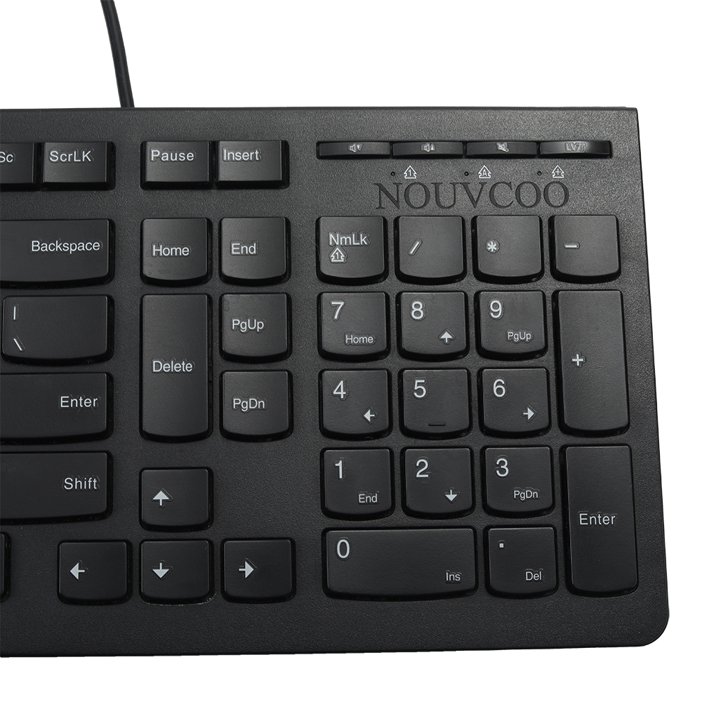 NOUVCOO Computer peripheral devices- keyboard, Slim External Keyboard for Laptop and Desktop, USB wired keyboard for Office and Home.