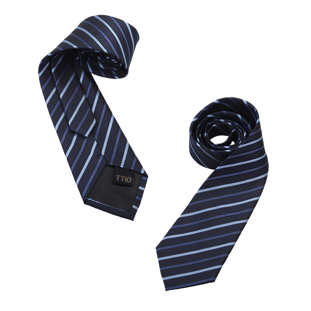 TTIO Necktie Business Dress Work Professional Dress Tie Stripe Blue Necktie