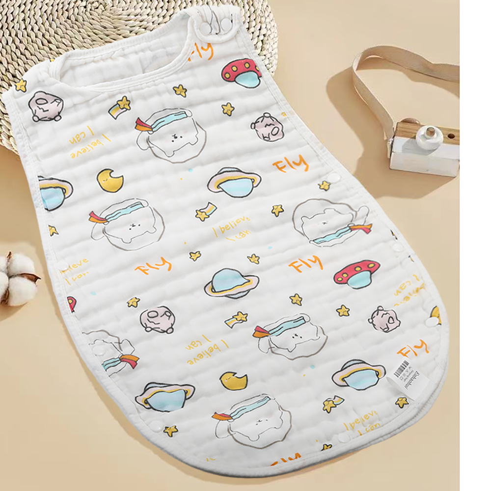 Enbaohui Sleeping bag, baby sleeping bag, summer thin plush pure cotton gauze baby kick resistant sleeping bag.