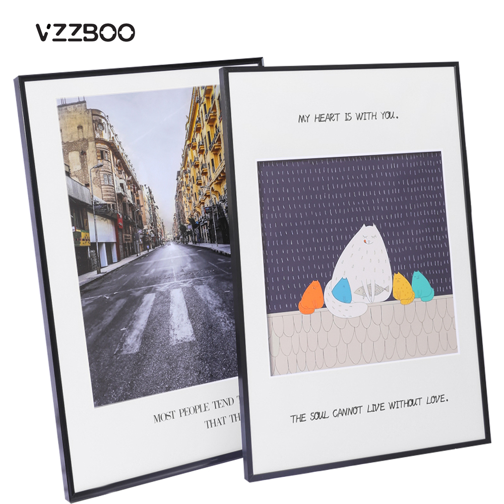 VZZBOO Black Picture frames(12x18 )Legal Sized Paper Display - Composite Wood with Shatter Resistant Glass（2 Pack）