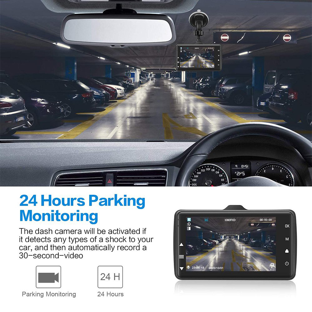 Dash Cam 1080P Full HD Car Dash Camera with F2.5 Night Vision 3.2Inch IPS Screen 170° Wide Angle Aluminum Alloy Dashcam for Cars,WDR,Loop Recording,G-sensor.