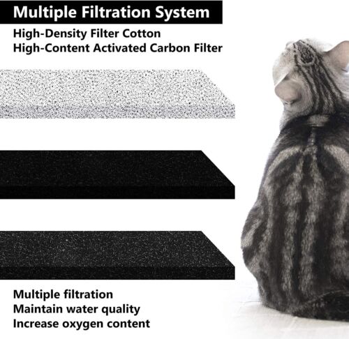Hotokii Water Fountain Filters for Pet Cat WF020 Water Fountain 12 PCS