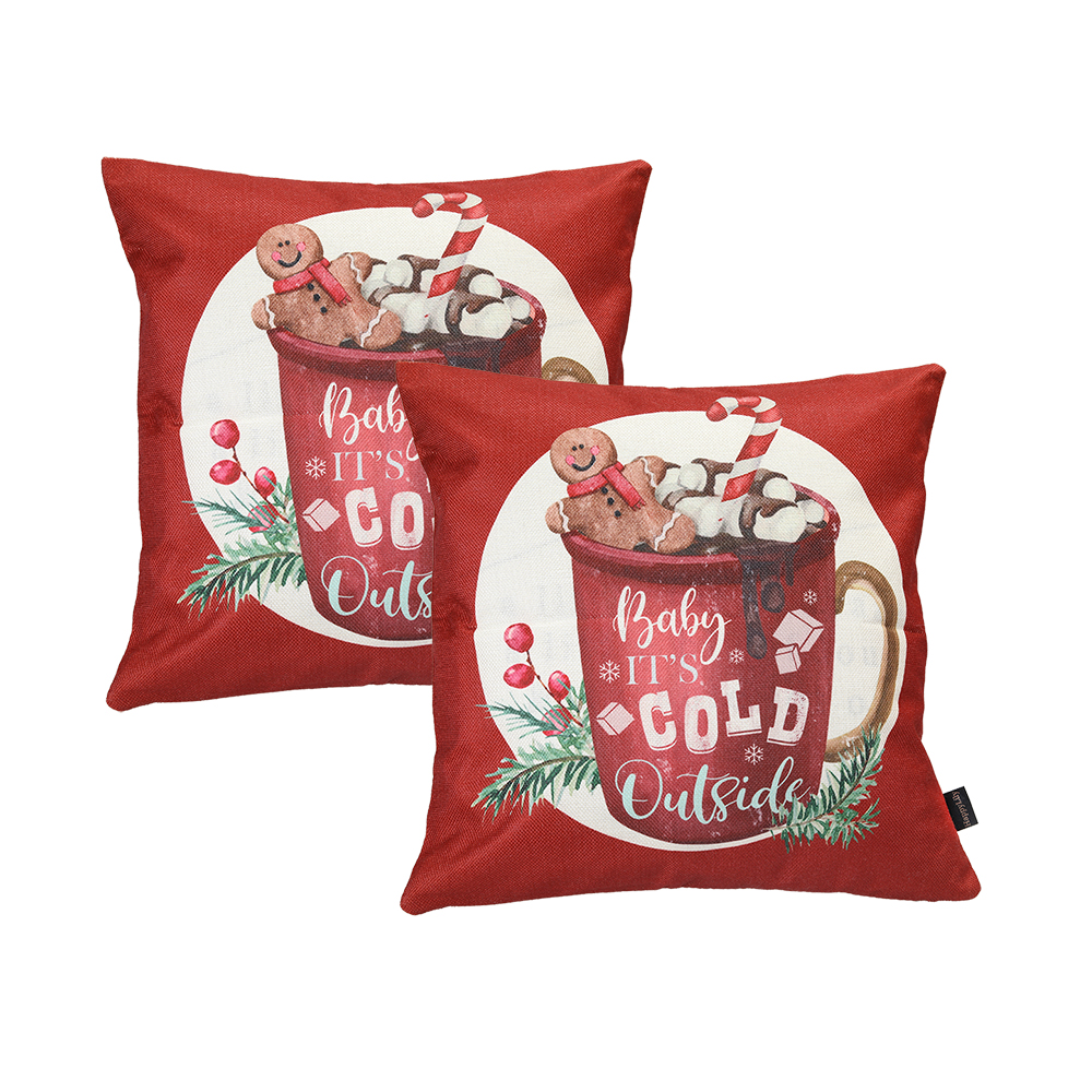 HappyLily Christmas style pillow cover pillow cotton and linen fabric pillow cover sofa cushion car office pillow pillow cover.