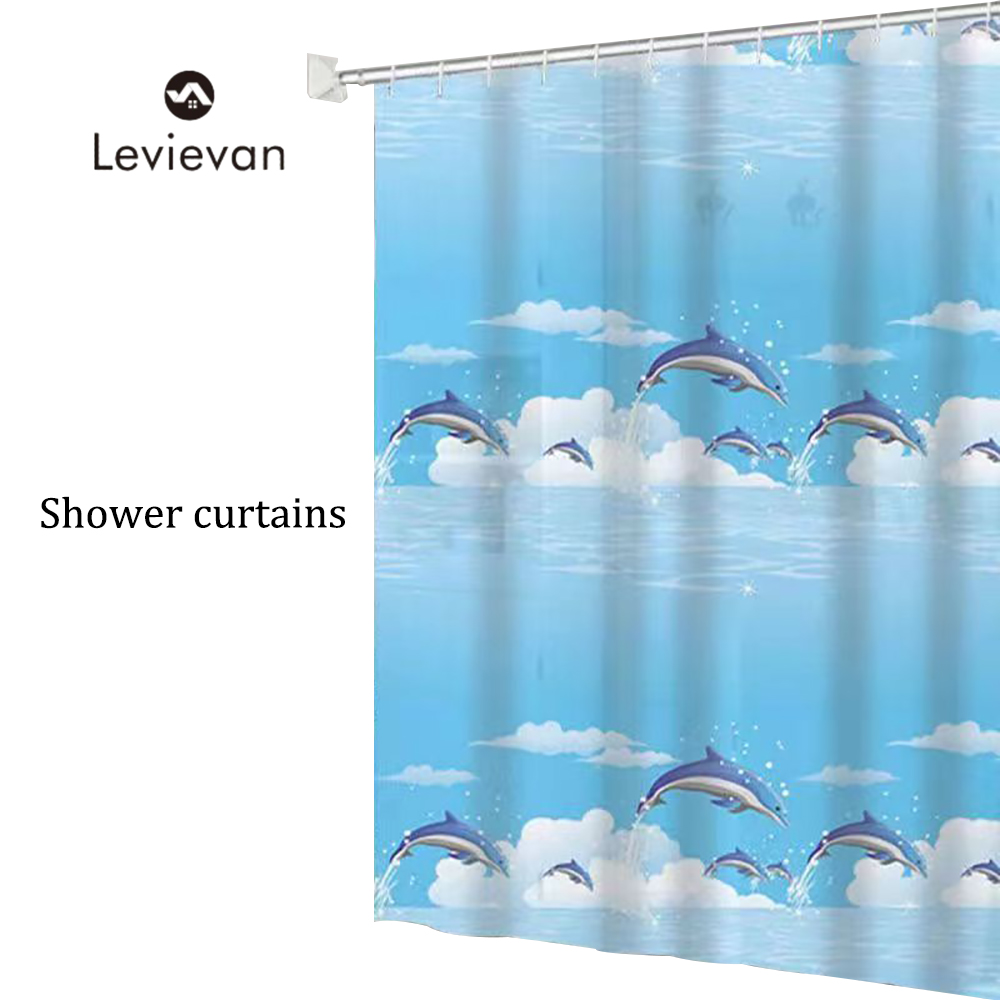 Levievan Shower curtain, shower dedicated plastic bathroom partition, door curtain, bathroom shower door curtain, retractable and non perforated